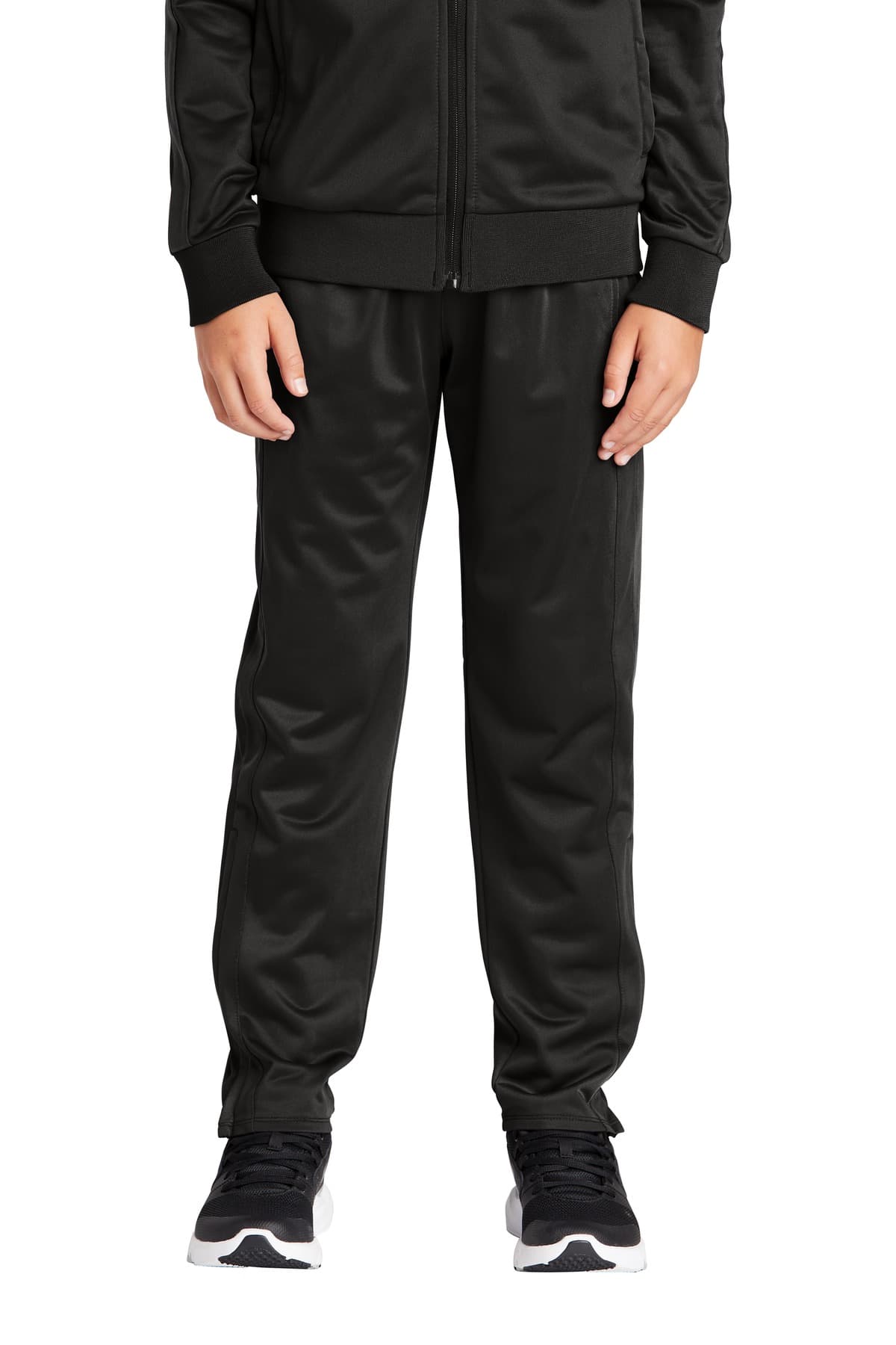 Sport-Tek ® Youth Tricot Track Jogger — Black