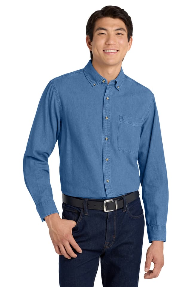 Port Authority ® Tall Long Sleeve Denim Shirt