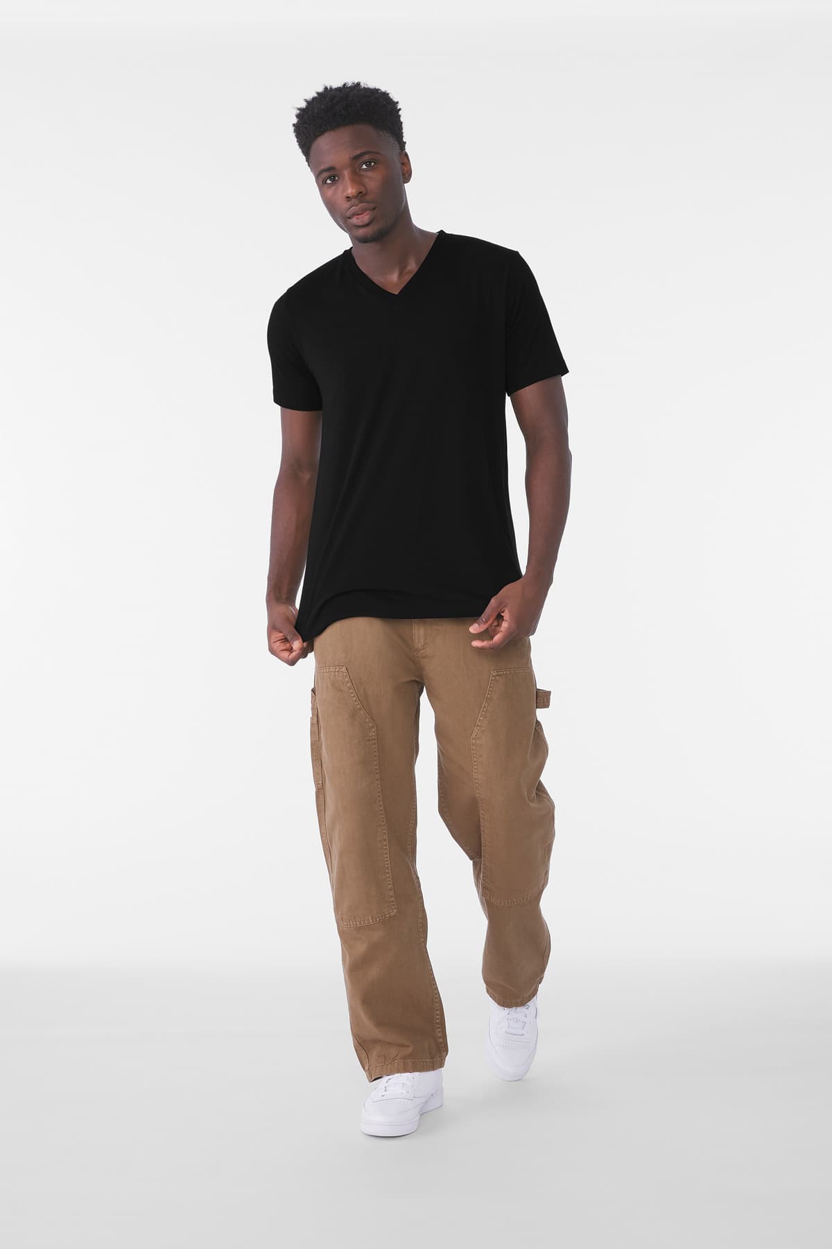 BELLA+CANVAS ® Unisex Triblend Short Sleeve V-Neck Tee — Solid Black Triblend