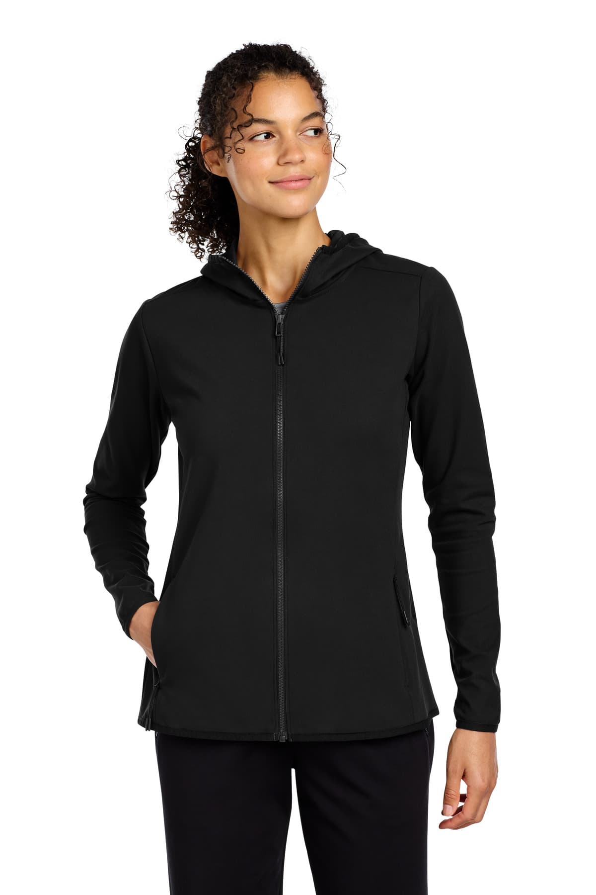 Sport-Tek ® Women's Circuit Hooded Full-Zip — Deep Black
