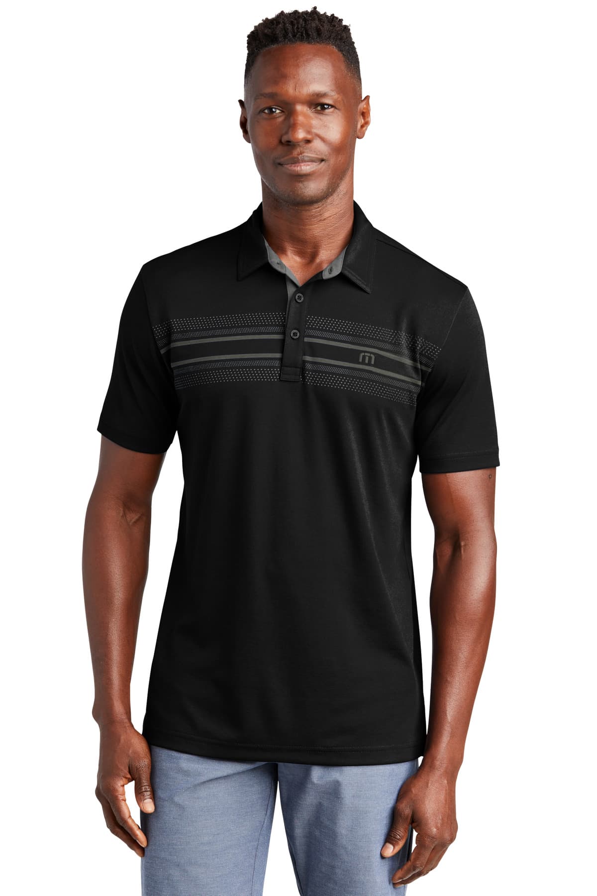 TravisMathew Monterey Chest Stripe Polo — Black