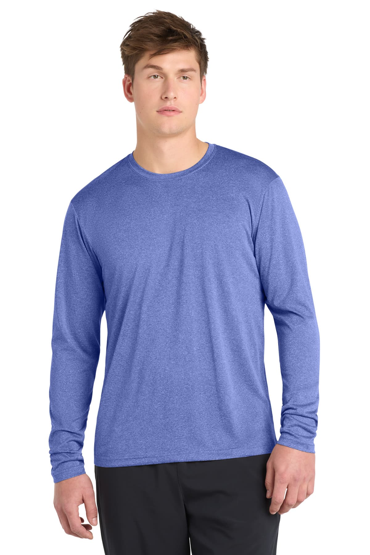 Sport-Tek ® Long Sleeve Heather Contender Tee — True Royal Heather