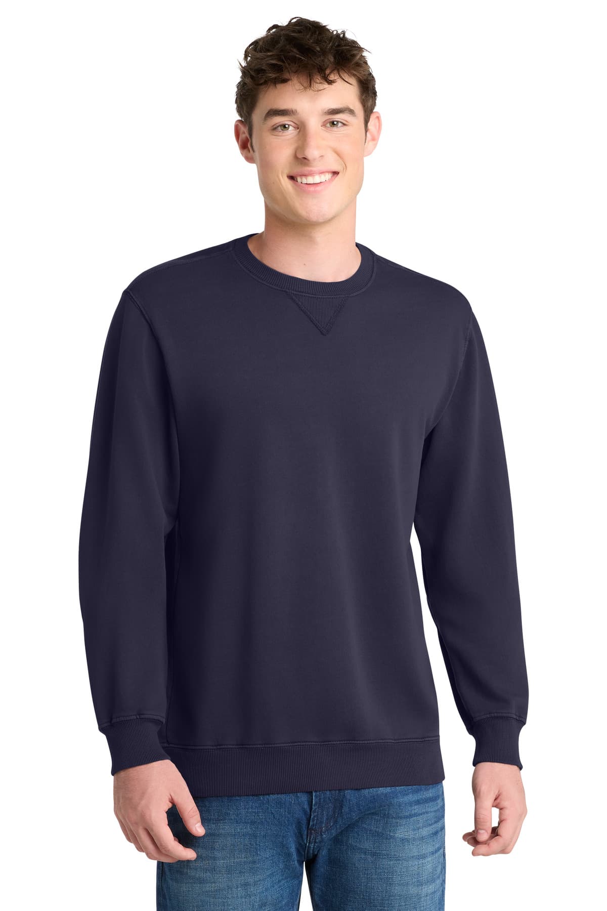 Port & Co Beach Wash ® Garment-Dyed Crewneck Sweatshirt — True Navy