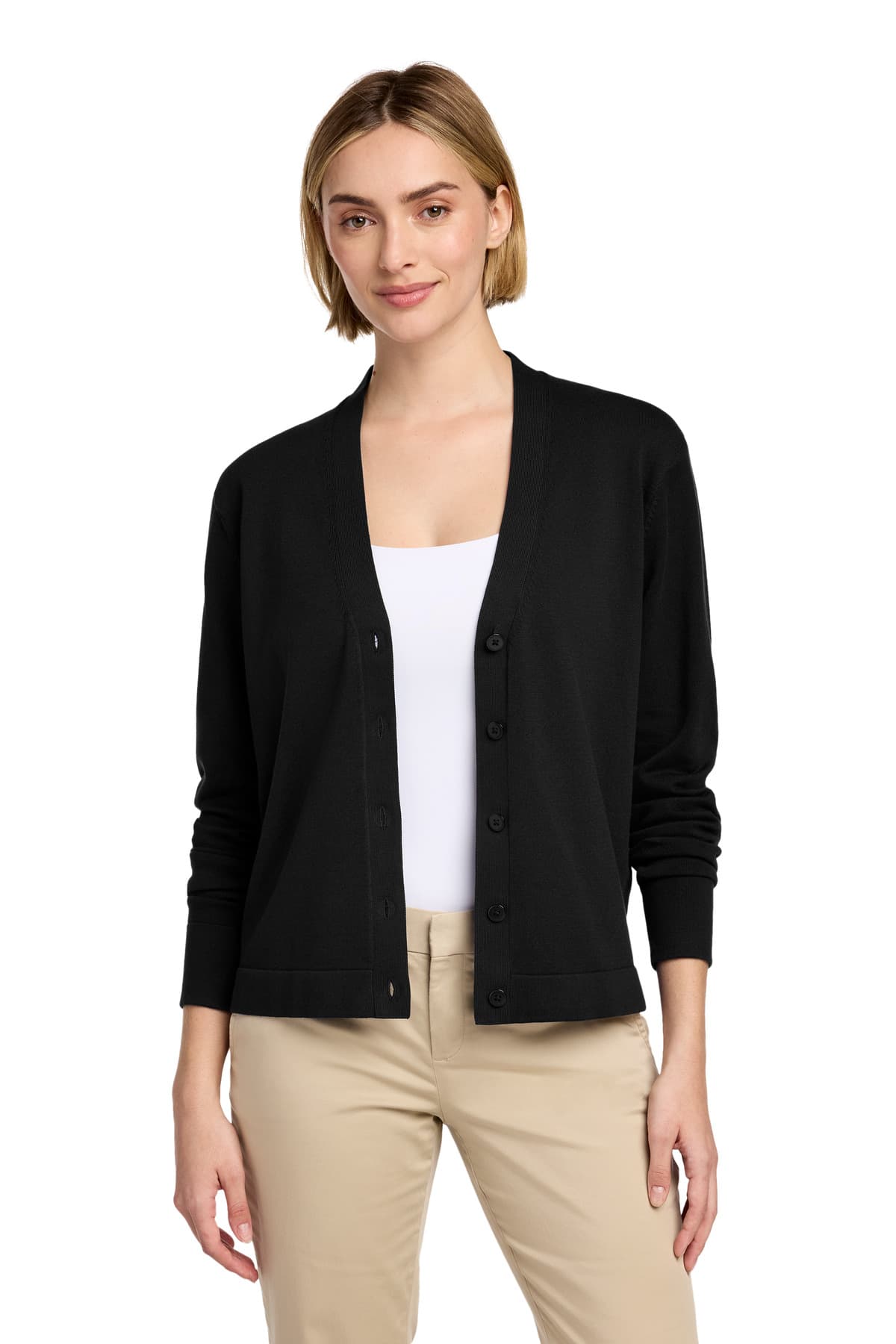 Brooks Brothers ® Women's Cotton Stretch Cardigan Sweater — Deep Black