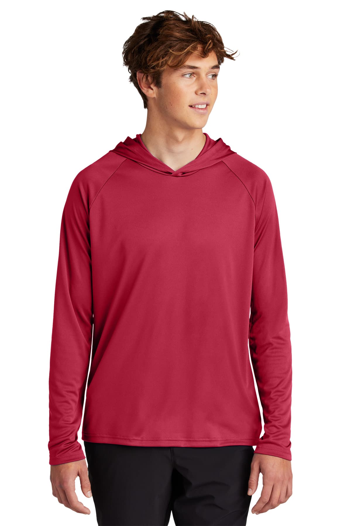 Port & Co Performance Pullover Hooded Tee — Red