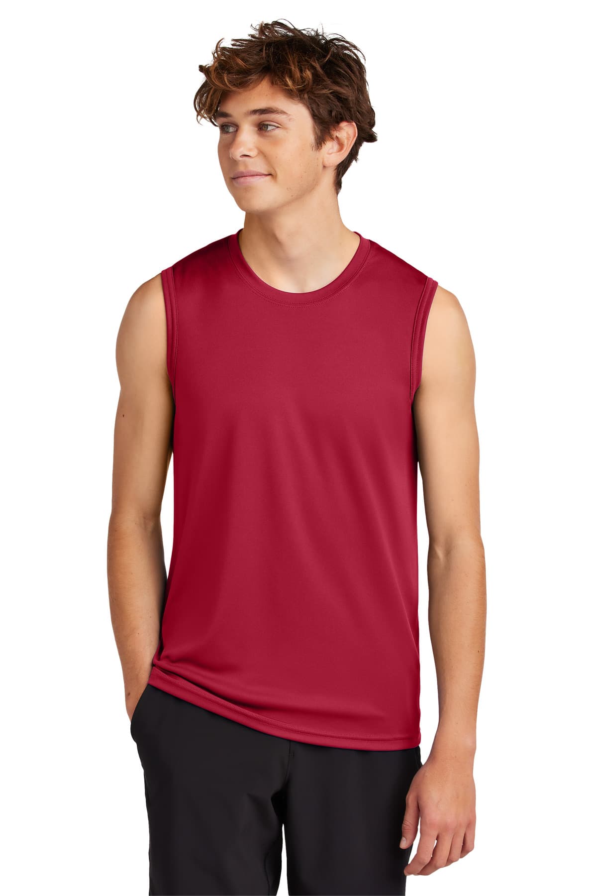 Port & Co Performance Sleeveless Tee — Red