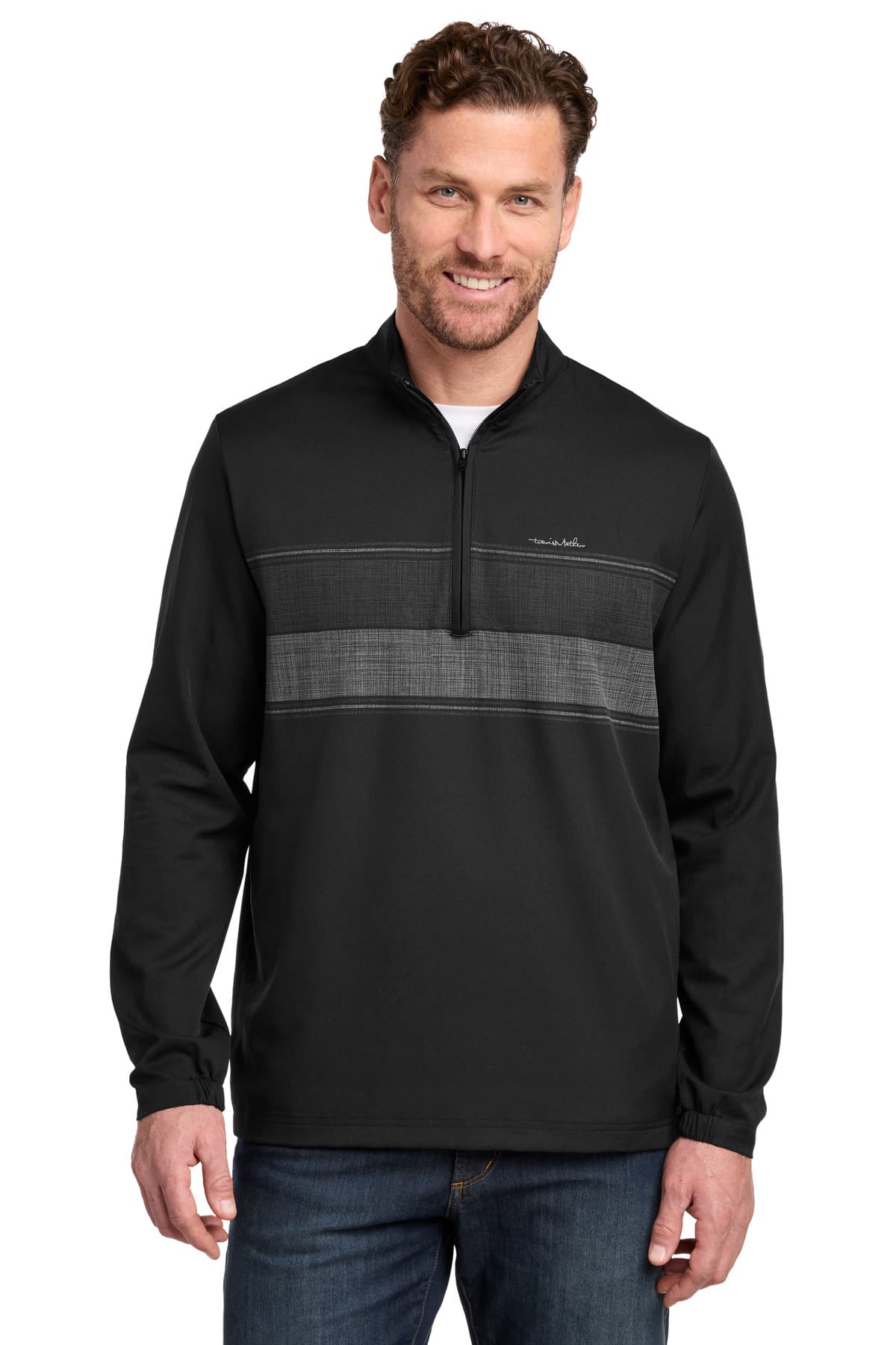 TravisMathew Balboa Chest Stripe 1/4-Zip — Black