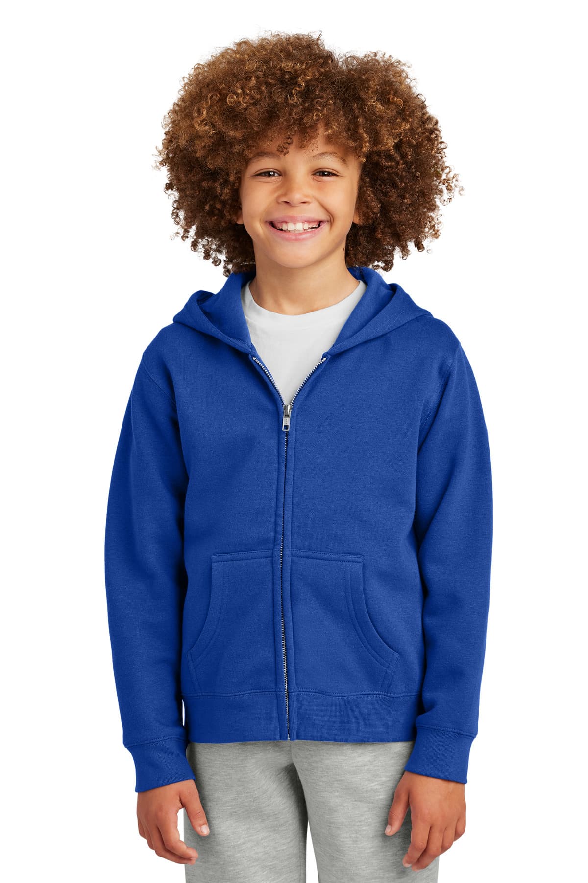 District ® Youth V.I.T. Fleece Full-Zip Hoodie — Deep Royal