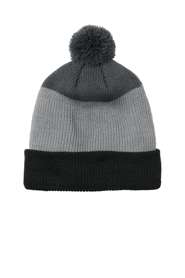 Port Authority ® Cozy Striped Pom Beanie