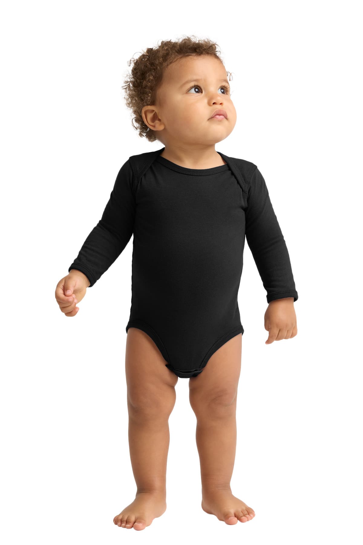 Rabbit Skins Infant Long Sleeve Jersey Bodysuit — Black