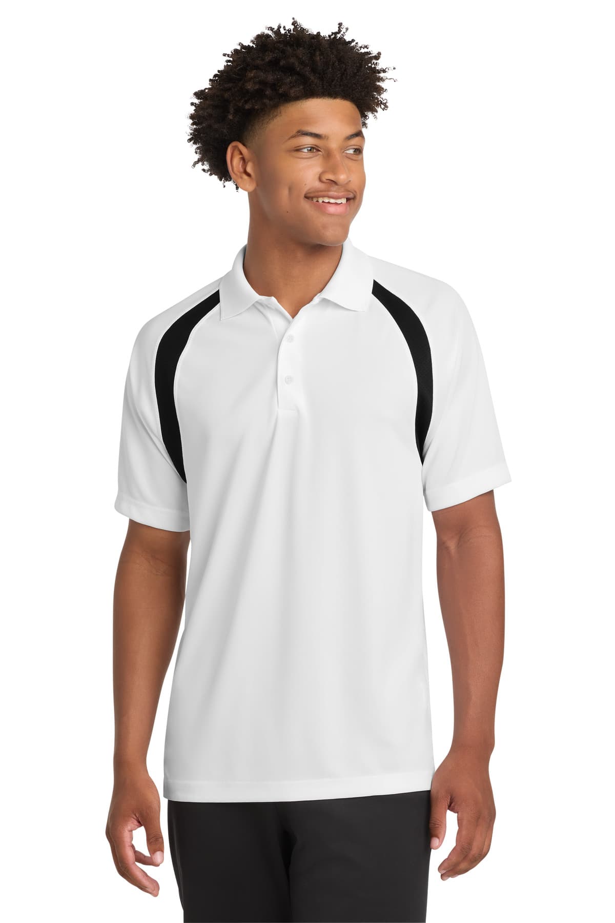 Sport-Tek ® Dry Zone ® Colorblock Raglan Polo — White/ Black