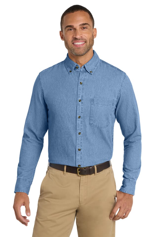 Port & Co Long Sleeve Value Denim Shirt