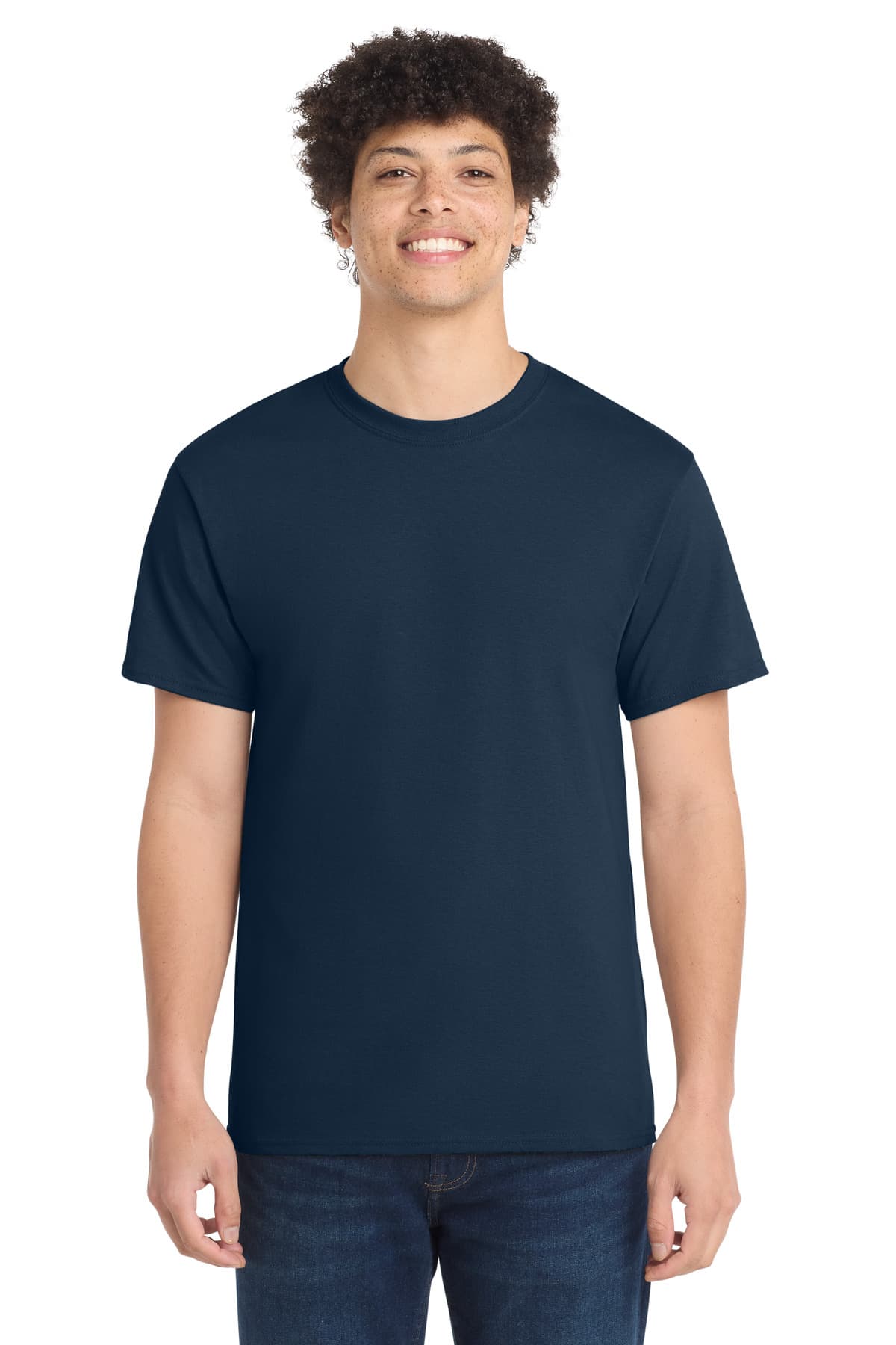 Port & Co Tall Core Cotton Tee — Navy