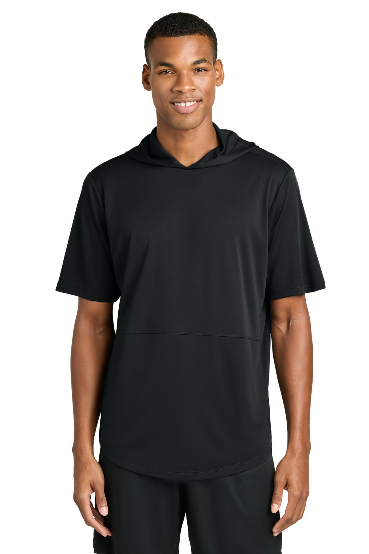 Sport-Tek ® Club Short Sleeve Hoodie — Black