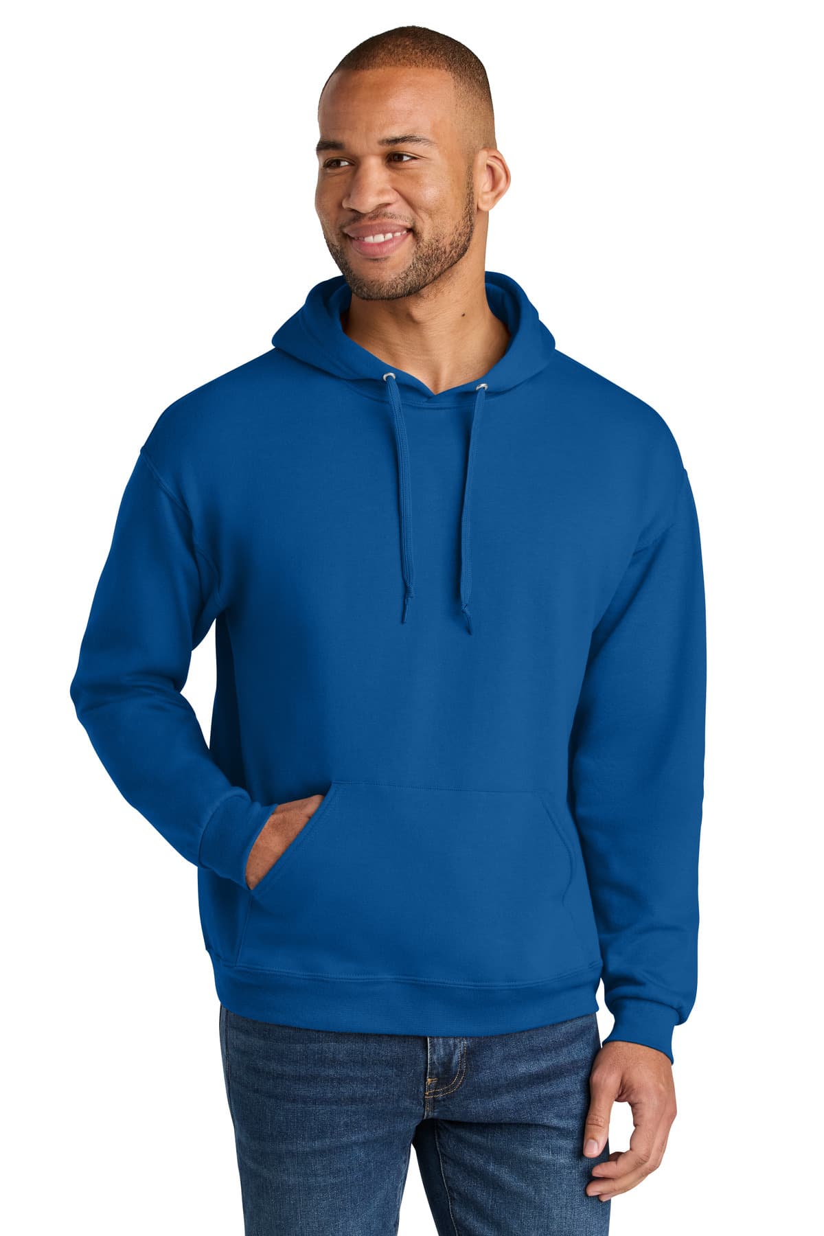 Jerzees Ultimate Unisex CVC Ring Spun Hooded Sweatshirt — Royal