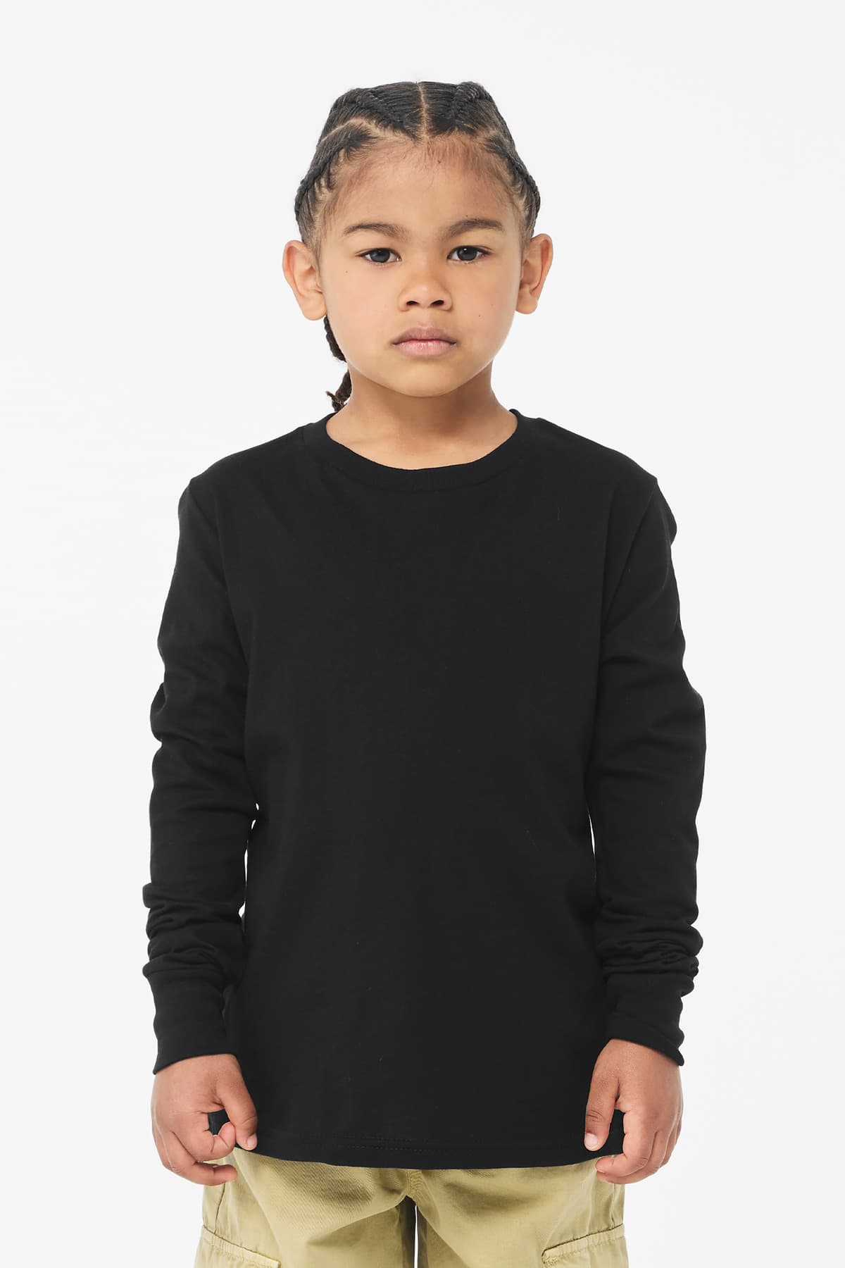 BELLA+CANVAS ® Youth Jersey Long Sleeve Tee — Black